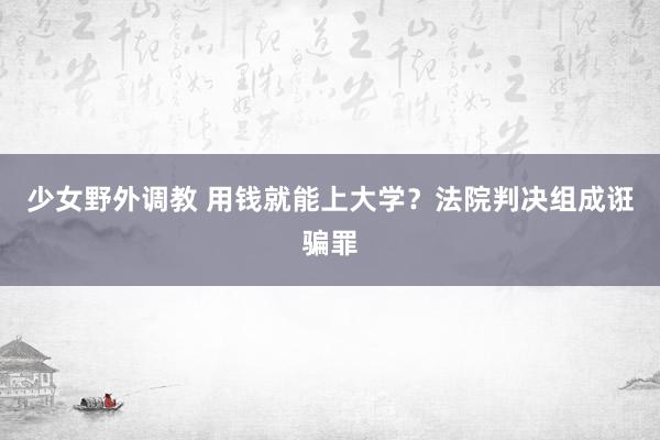 少女野外调教 用钱就能上大学？法院判决组成诳骗罪