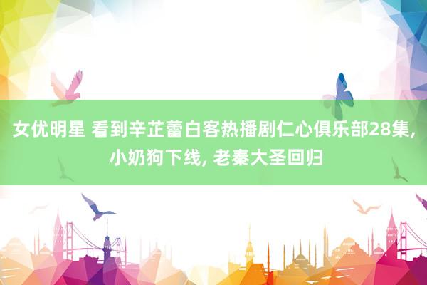 女优明星 看到辛芷蕾白客热播剧仁心俱乐部28集, 小奶狗下线, 老秦大圣回归
