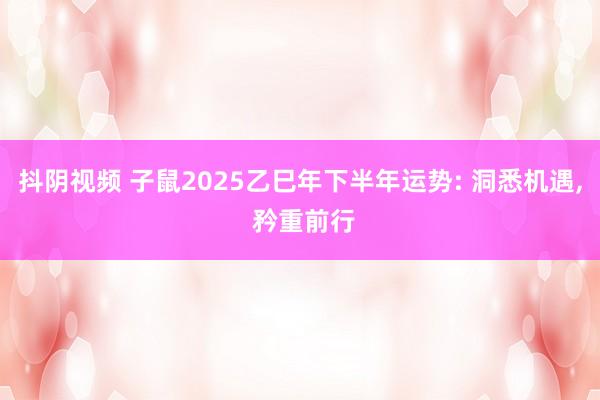 抖阴视频 子鼠2025乙巳年下半年运势: 洞悉机遇, 矜重前行